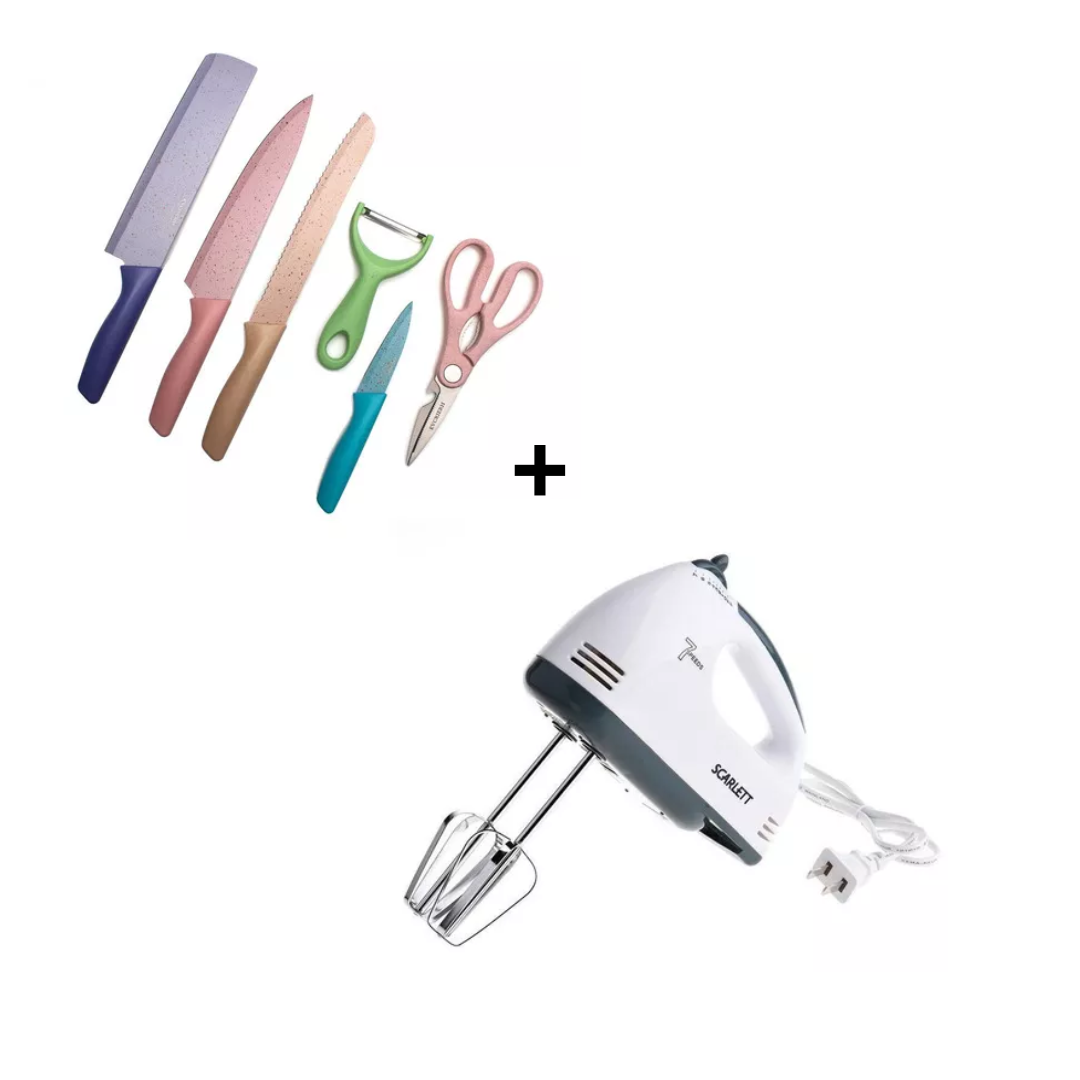 Combo batidora + juego cuchillos